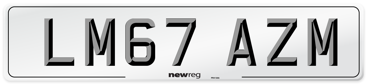 LM67 AZM Number Plate from New Reg